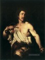 David mit dem Kopf von Goliath italienischem Barock Bernardo Strozzi
